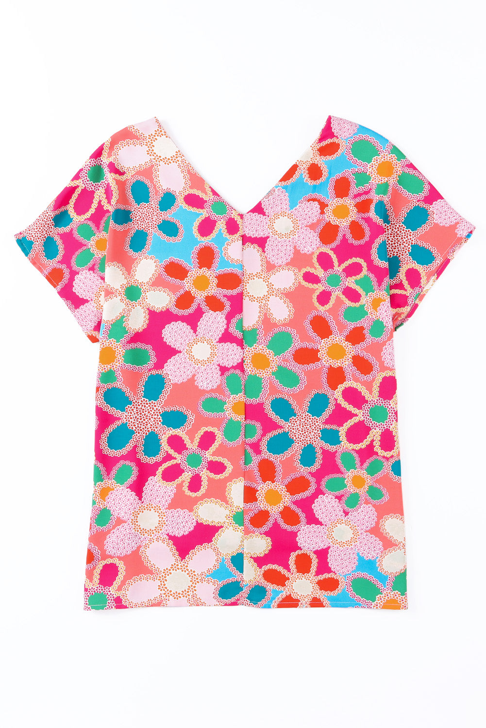 Multicolor Abstract Print V Neck Short Sleeve Dolman BlouseMaterial:100%Polyester



		The
chic blouse has a relaxed fit and dolman sleeves, which create a comfortable
and flattering silhouette
	
	
		The
V-neckline a