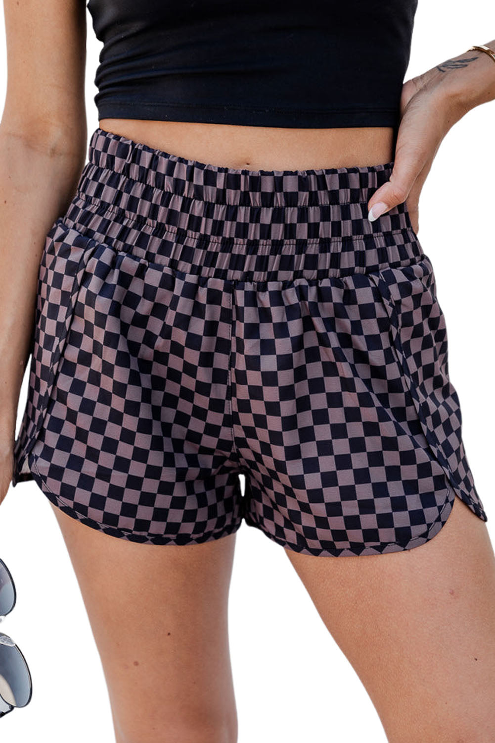 Pink Plaid Print High Waisted Athletic ShortsMaterial:100%Polyester



		Look and feel your best during your next workout with these Plaid High Waisted Athletic Shorts
	
	
		The bold plaid print adds a tou