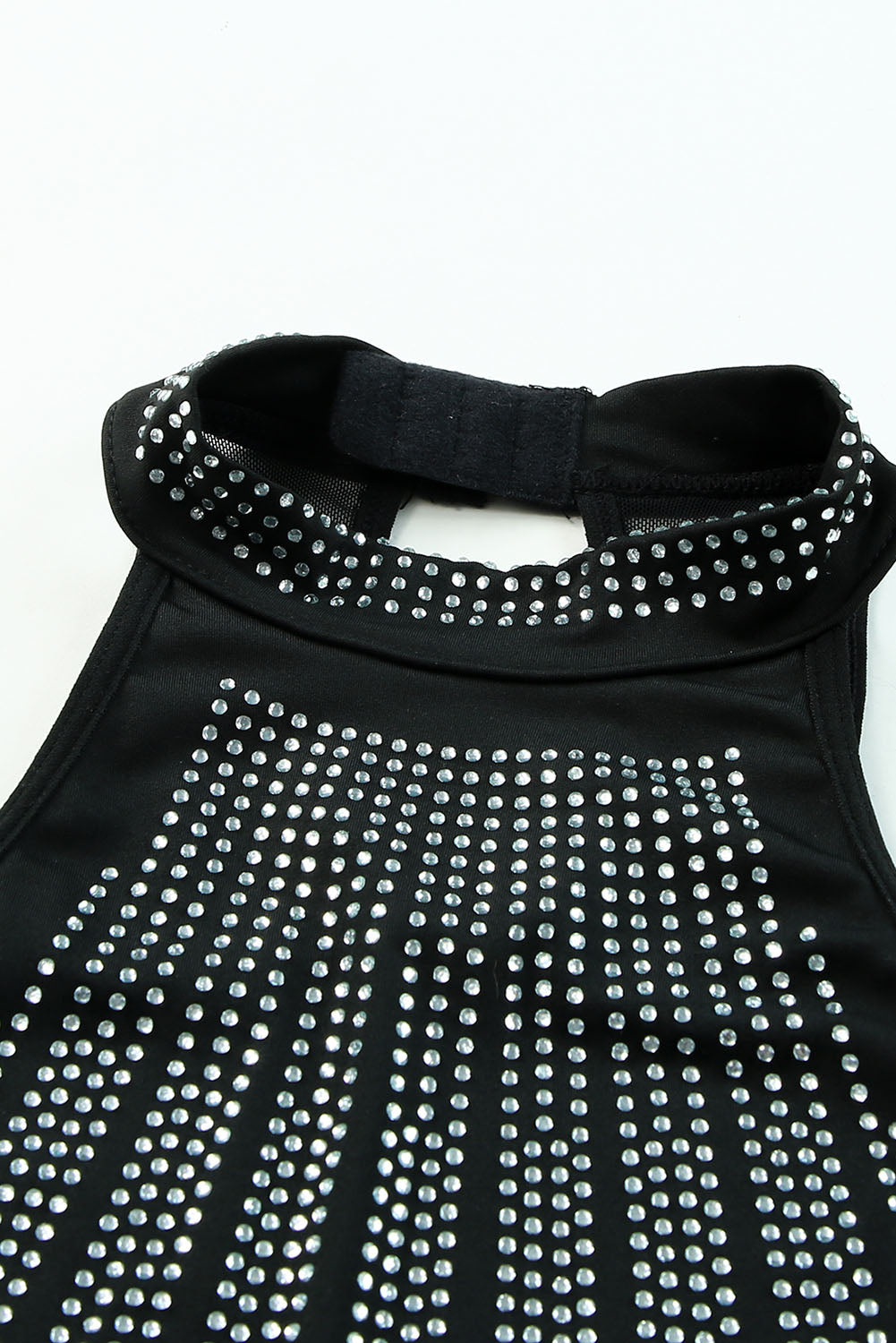 Black Sexy Rhinestone Sleeveless High Neck BodysuitMaterial:95%POLYESTER+5%ELASTANE


	

			The Black High Neck Sleeveless Diamante Bodysuit features a glamorous design that's perfect for a night out.
		
		
			