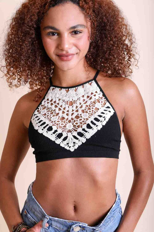 Crochet Lace High Neck BraletteCrochet Lace High Neck BraletteHeat Stamped Care LabelImmediate ShippingCup Fit XS/S: 32A 32B 32C 34A 34BM/L: 32D 34C 36B 36C 38B
Style: Casual
Print / Pattern: Croc