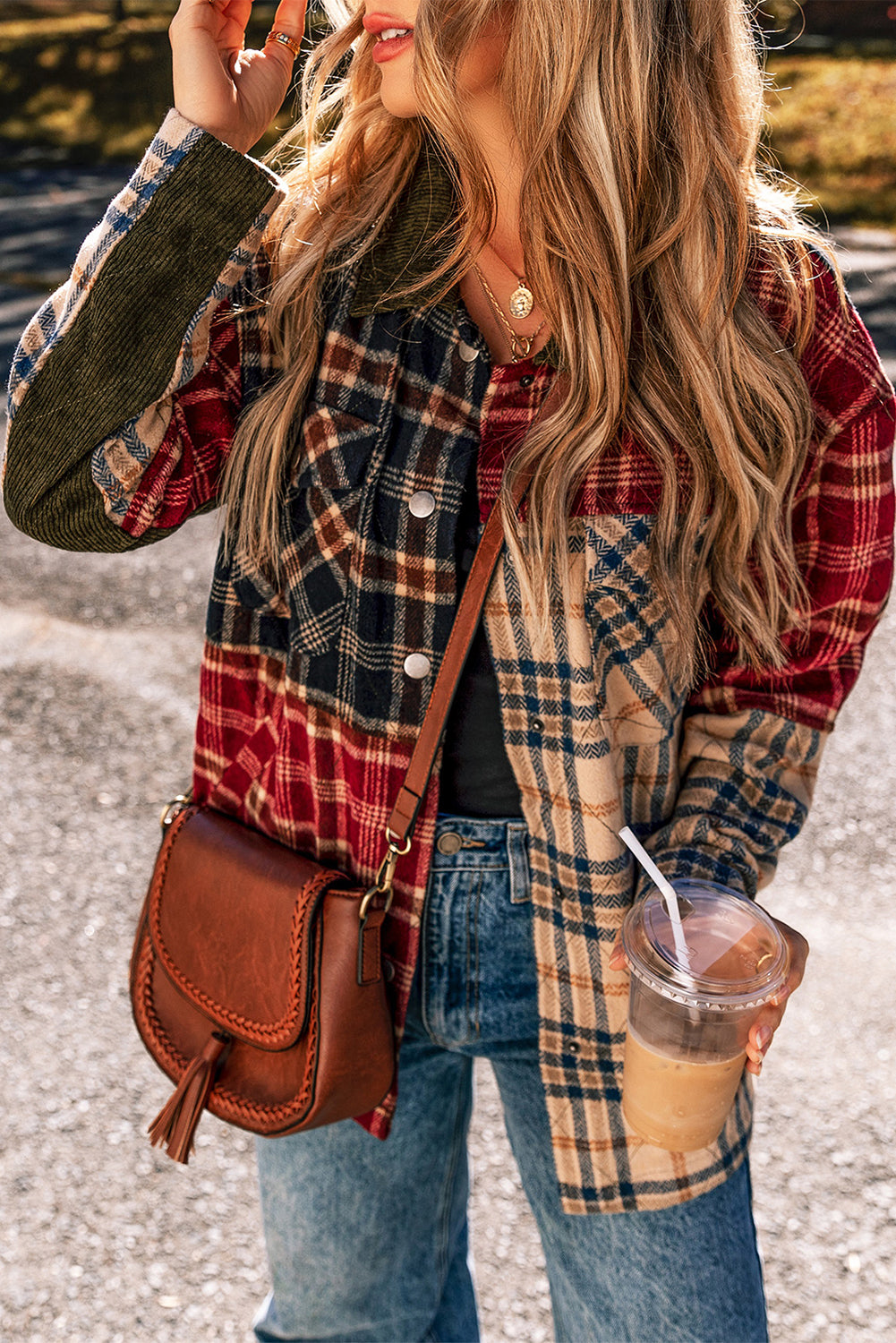 Red Mixed Plaid Pocketed Button-up ShacketMaterial:100%Polyester

• Stand out in style with our shacket, blending sophistication with a touch of playfulness.
• Crafted with quality materials, this shacket 