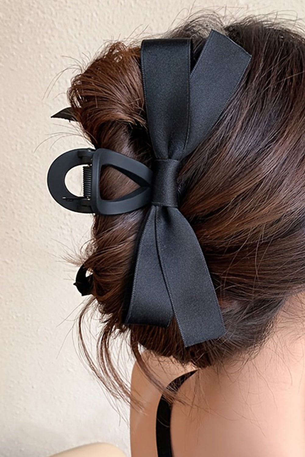 Mist Green Solid Color Ribbon Bow Decor Hair Clip