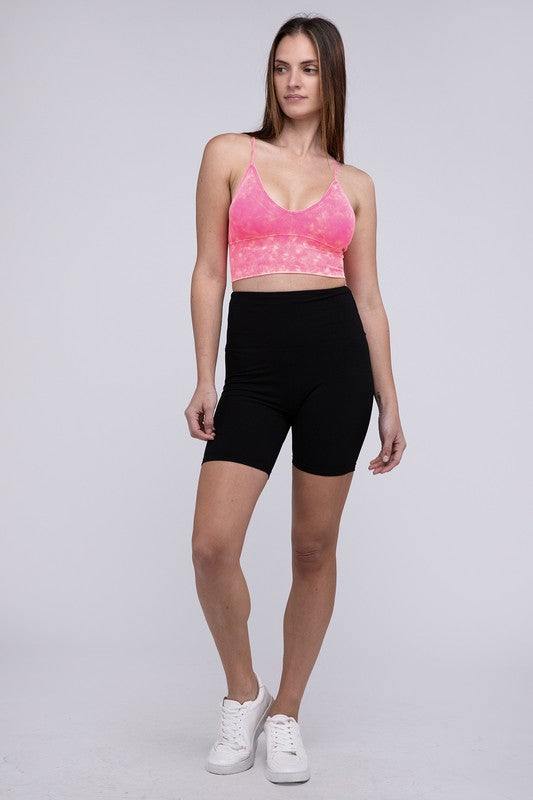 Washed Ribbed Bra Padded Tank TopIntroducing our Washed Ribbed Bra Padded Tank Top, designed to combine comfort and style seamlessly. Crafted from washed ribbed fabric, this tank top offers a soft a