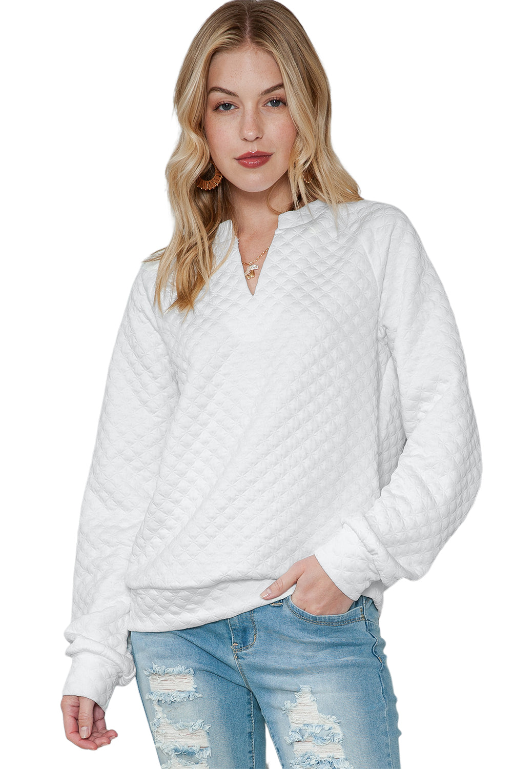 Black Quilted V-Neck Solid Color Long Sleeve TopMaterial:95%POLYESTER+5%ELASTANE



		The top is a classic and versatile piece that offers both comfort and style with its quilted texture and simple design.
	
	