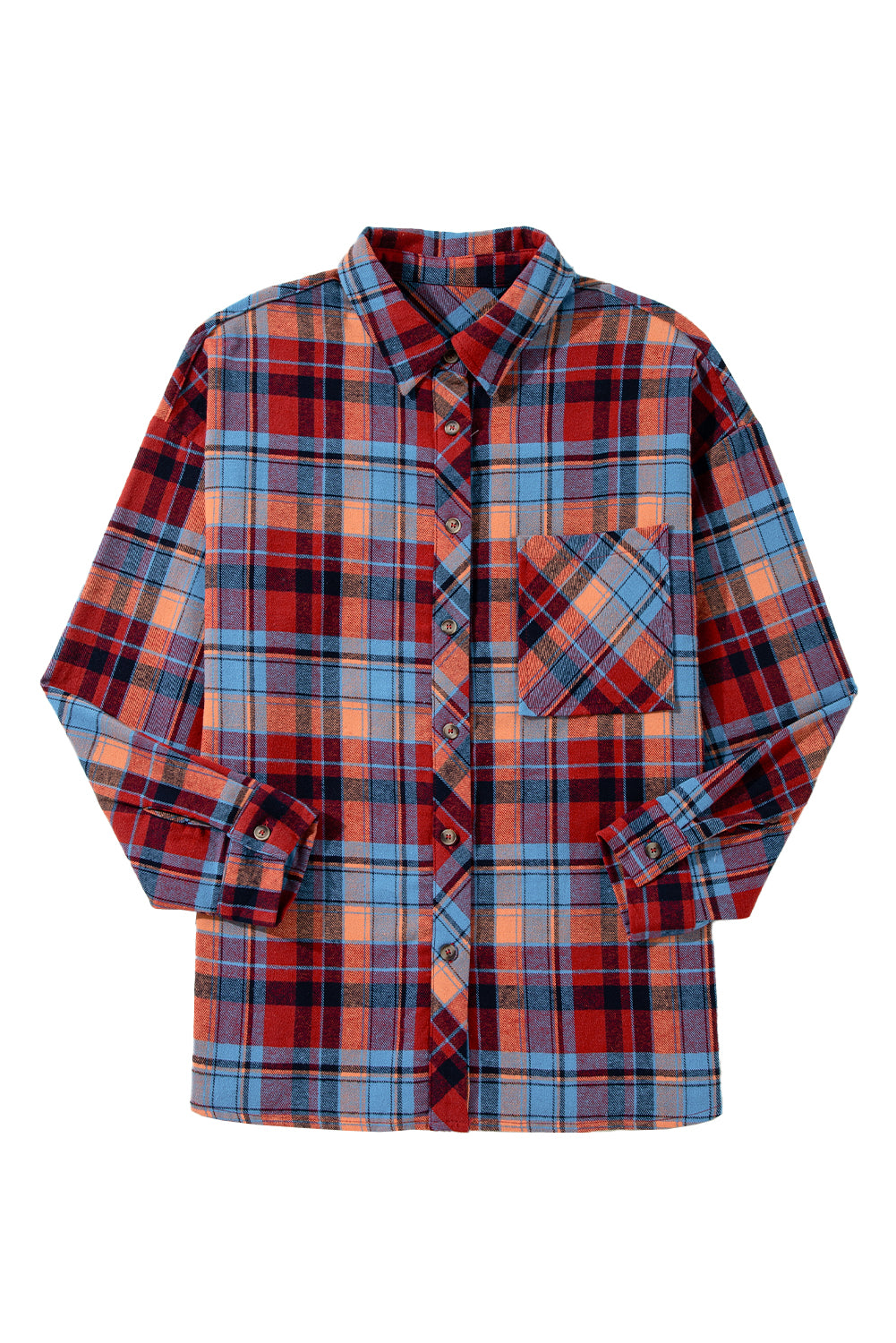 Red Plaid Print Drop Sleeve Loose ShirtMaterial:100%Cotton

• Add a touch of classic charm to your wardrobe with our shirt, featuring a stylish plaid pattern that effortlessly elevates any casual look.
