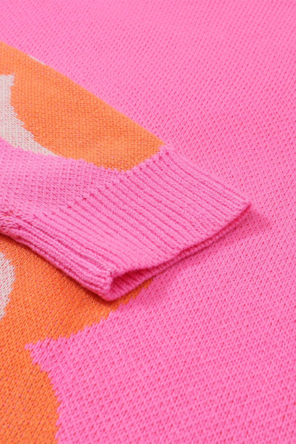 Pink & Orange 60s Floral Cable Knitted SweaterMaterial:100%Acrylic



		Add a pop of color and style to your wardrobe with our Pink &amp; Orange Floral Cable Knitted Sweater. This sweater features a vibrant fl