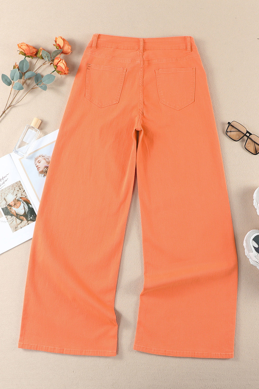 Orange Acid Wash Casual High Waist Wide Leg JeansMaterial:98%Cotton+2%Elastane


	

			Step into the world of high fashion and make a bold statement with these wide leg jeans that effortlessly capture attention 