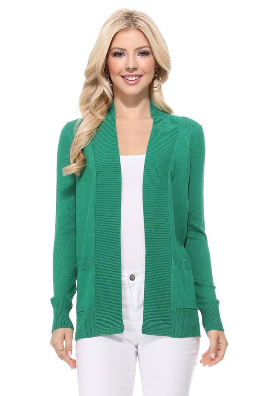 Open Front Shrug Sweater Knit Cardigan- Length: 25.5-27" - Across Shoulder: 13-14.5"- Sleeve Length: 23-23.75"- Women's Open Front Pockets Long Sleeve Sweater Cardigan- Ladies :75% Viscose ,25%Polyester-