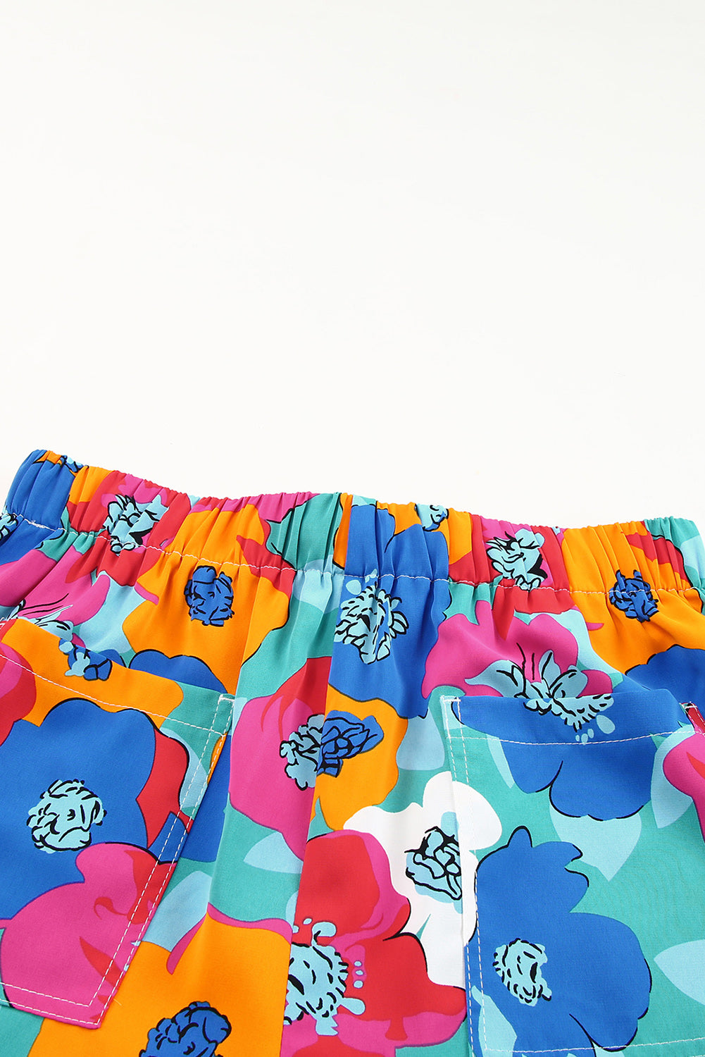 Multicolor Floral Print Drawstring Elastic Waist ShortsMaterial:100%Polyester



		The shorts are the perfect addition to any summer wardrobe, offering comfort and style in one chic package.
	
	
		With their vibrant