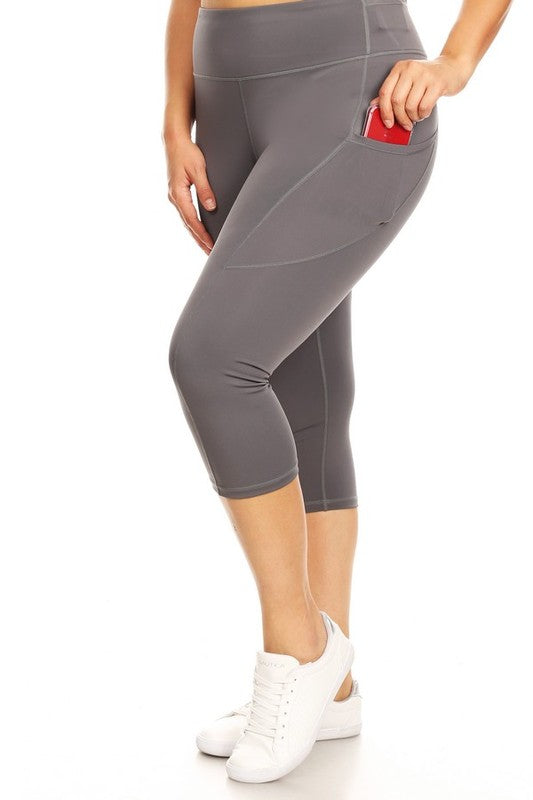 High Waist Tech Pocket Workout Capri LeggingsBetter than ever Moisture wick performance fabric with four-way stretch meets a new waistband that slims and stays in place Three convenient pockets hold your phone,