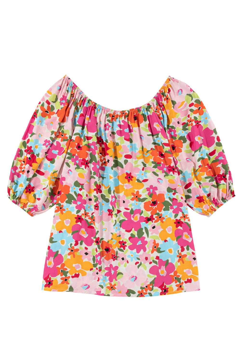 Red 60s Floral Print Puff Sleeve Pleated Elastic Neckline BlouseMaterial:100%Viscose



		This loose blouse allows for ease of movement and makes it a versatile piece
	
	
		The floral print is perfect for adding a pop of pri