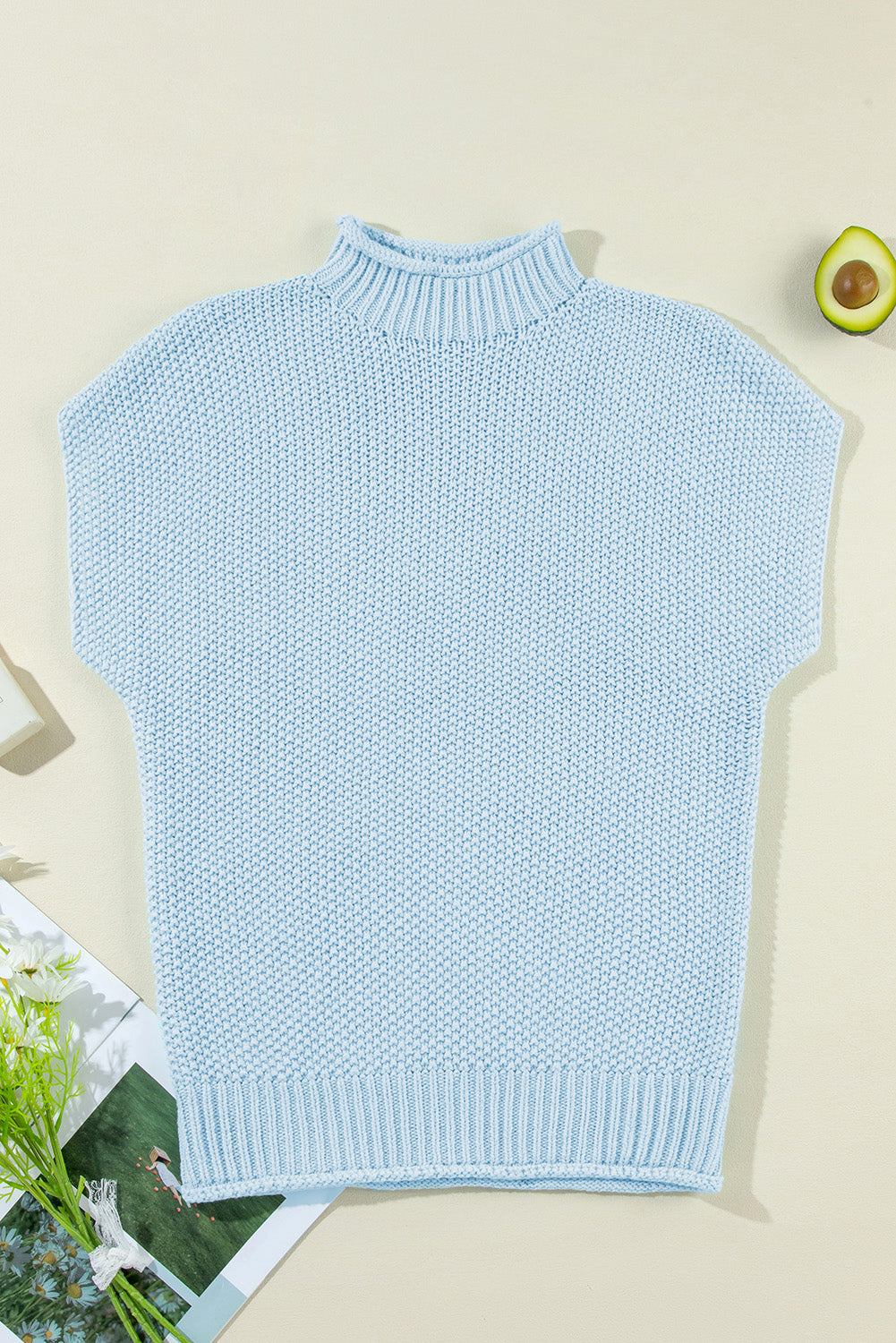 Iceland Blue Mock Neck Knitted Dolman TopMaterial:60%Cotton+40%Acrylic


 Size Chart (CM)



Sizes 



Bust
 



Hem_Width
 



Shoulder
 



Sleeve_Length
 



Length
 





Relax
 



Relax
 



Relax
 