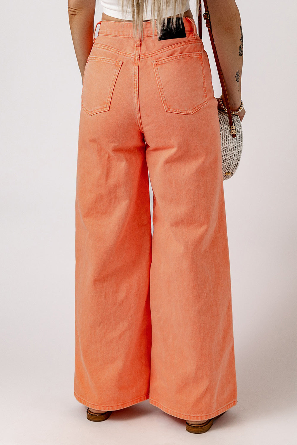 Orange Acid Wash Casual High Waist Wide Leg JeansMaterial:98%Cotton+2%Elastane


	

			Step into the world of high fashion and make a bold statement with these wide leg jeans that effortlessly capture attention 