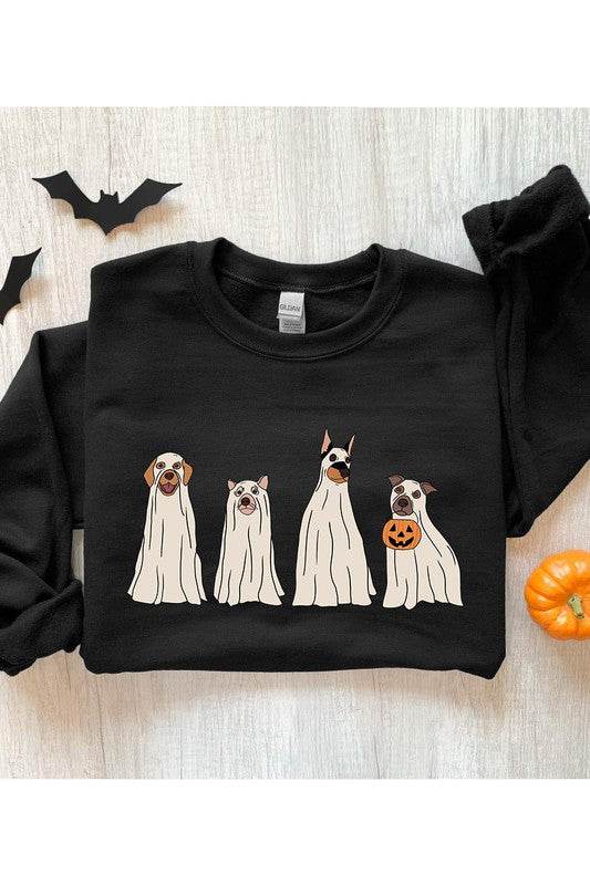 Unisex Fleece SweatshirtCelebrate the spooky season in style with our Unisex Fleece Sweatshirt featuring Halloween Dog Ghosts. This cozy sweatshirt is designed for both comfort and fun, mak