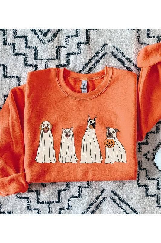 Unisex Fleece SweatshirtCelebrate the spooky season in style with our Unisex Fleece Sweatshirt featuring Halloween Dog Ghosts. This cozy sweatshirt is designed for both comfort and fun, mak