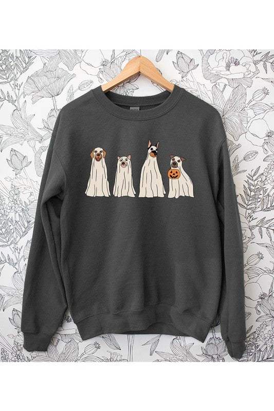 Unisex Fleece SweatshirtCelebrate the spooky season in style with our Unisex Fleece Sweatshirt featuring Halloween Dog Ghosts. This cozy sweatshirt is designed for both comfort and fun, mak