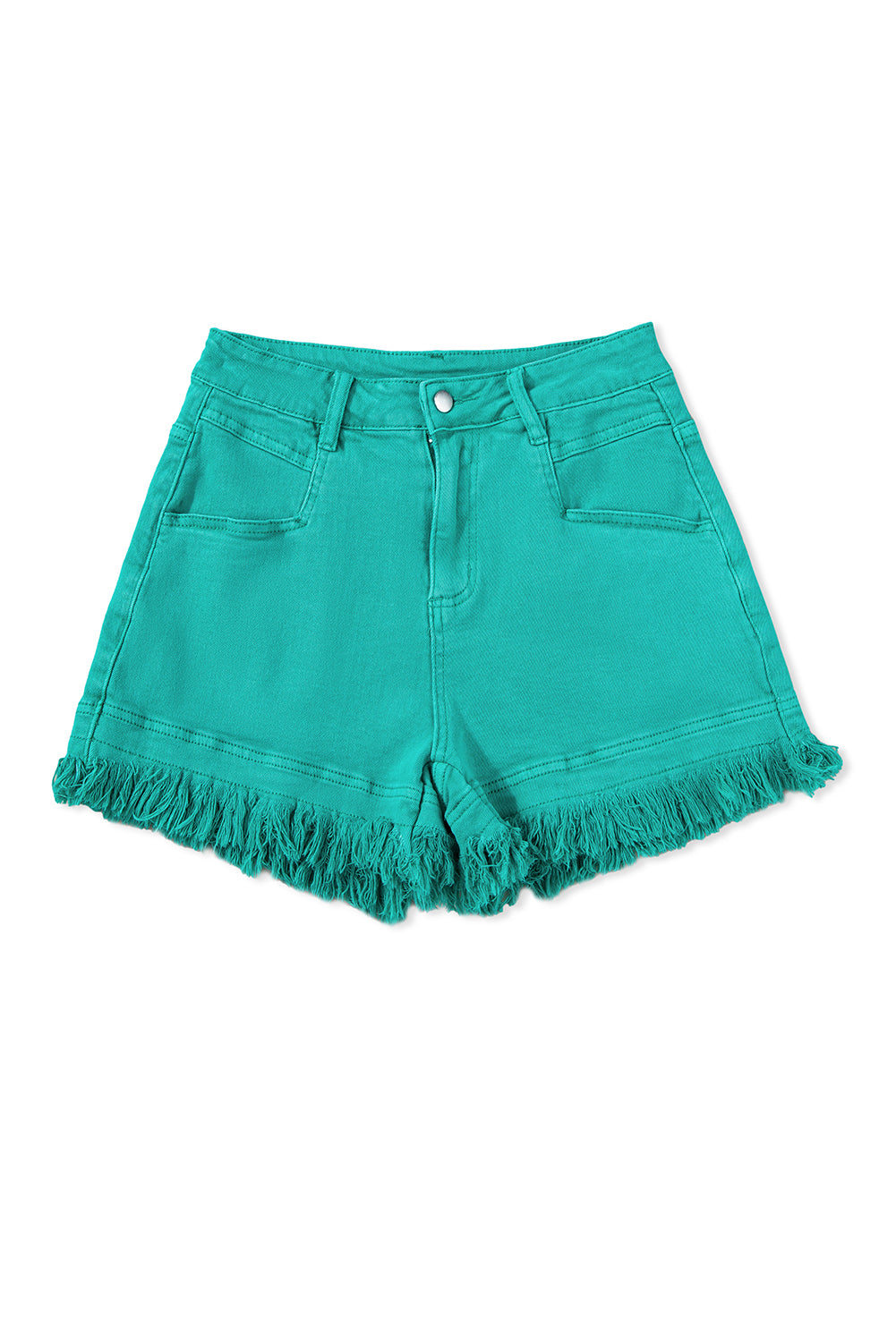 Turquoise Raw Hem Mid Rise Denim ShortsMaterial:98%Cotton+2%Elastane



		Discover a level of style that surpasses expectations with these denim shorts, offering a chic and fashionable look that goes be