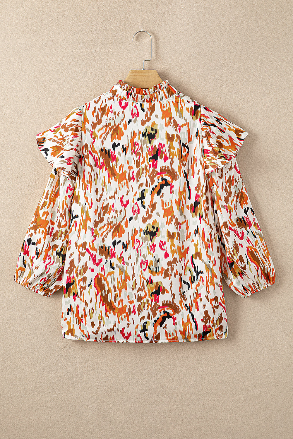 Multicolor Abstract Print 3/4 Puff Sleeve Ruffle BlouseMaterial:100%Polyester



		Elevate your style with this eye-catching multicolor abstract print blouse. 
	
	
		It's a well-received fashion choice. 
	
	
		Th