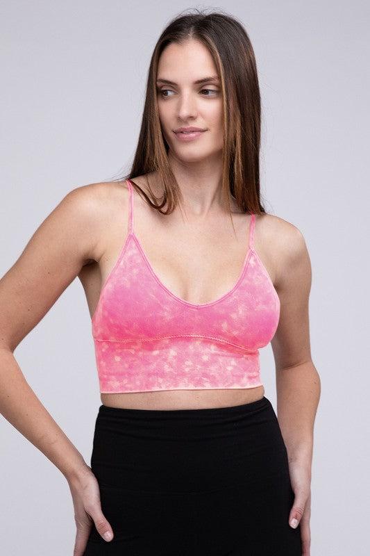 Washed Ribbed Bra Padded Tank TopIntroducing our Washed Ribbed Bra Padded Tank Top, designed to combine comfort and style seamlessly. Crafted from washed ribbed fabric, this tank top offers a soft a