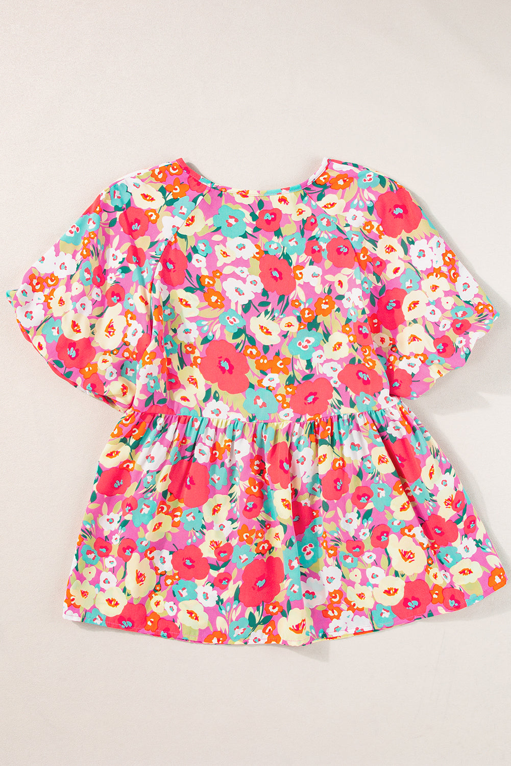 Multicolour Boho Floral Short Puff Sleeve Babydoll BlouseMaterial:100%Polyester



		This blouse features a chic boho vibes with charming floral print all over
	
	
		Short puff sleeves add a playful touch
	
	
		The