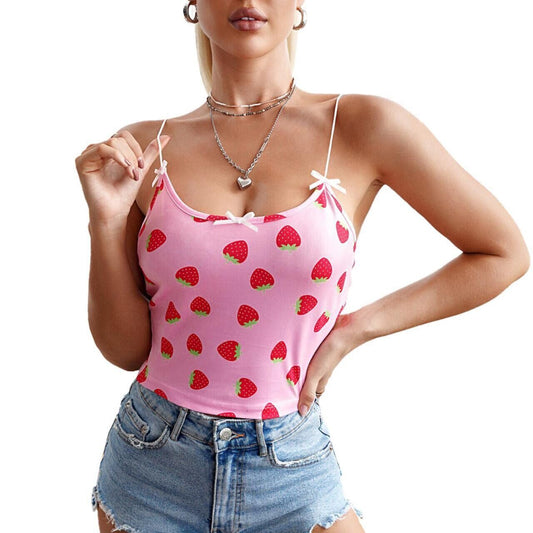 strawberry pink cami tank top womens