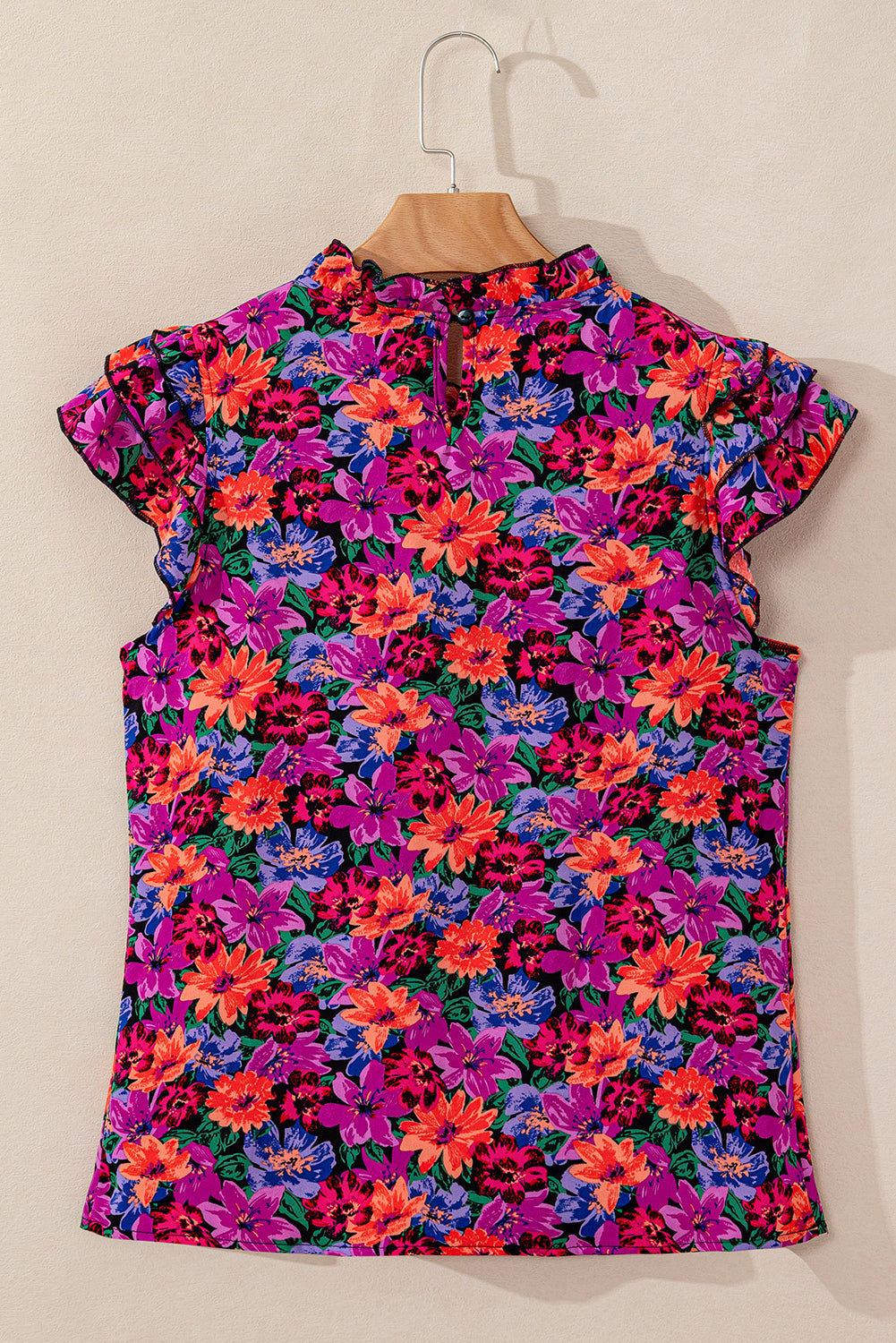 Multicolor Boho Floral Print Ruffle Sleeve BlouseMaterial:100%Polyester



		The blouse features a vibrant and playful boho floral print, adding a touch of color and bohemian charm to your wardrobe.
	
	
		With