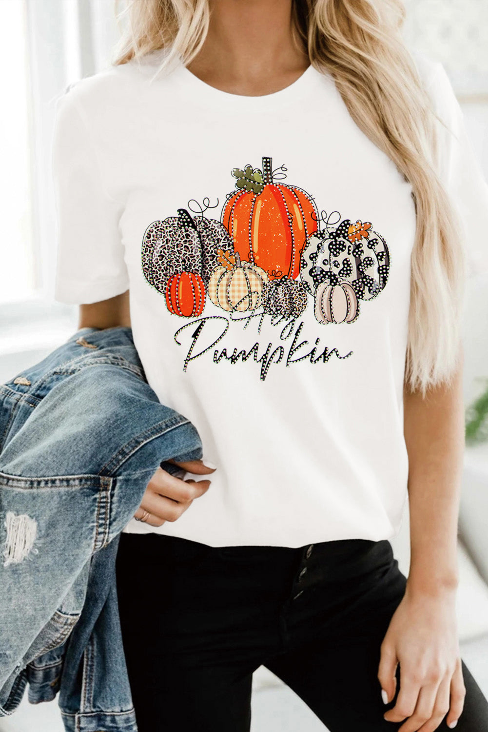 White Thanksgiving Hey Pumpkin Graphic Tee