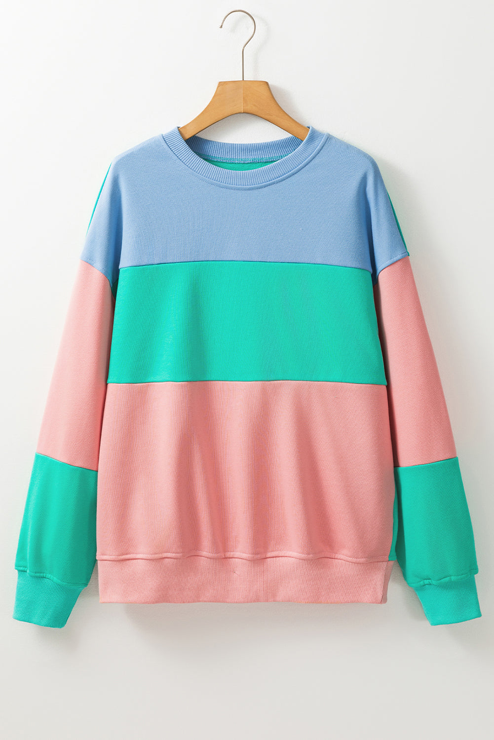 Bright Pink Colorblock Patchwork Drop Shoulder SweatshirtMaterial:70%Polyester+30%Cotton

• Embrace a blend of casual charm and trendy style with our sweatshirt, perfect for a relaxed yet fashionable look. 
• Crafted wit