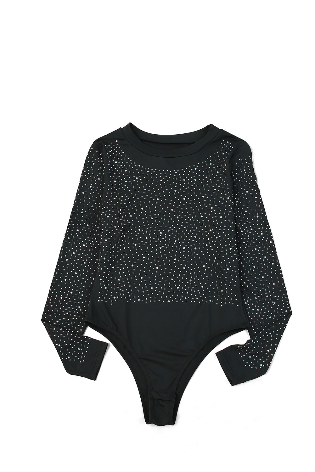 Black Rhinestone Casual Slim Fit Long Sleeve BodysuitMaterial:90%Polyester+10%Elastane



		This rhinestone bodysuit makes you charming and sexy
	
	
		Suitable for holidays, travel, beach, party, cocktail, and nig