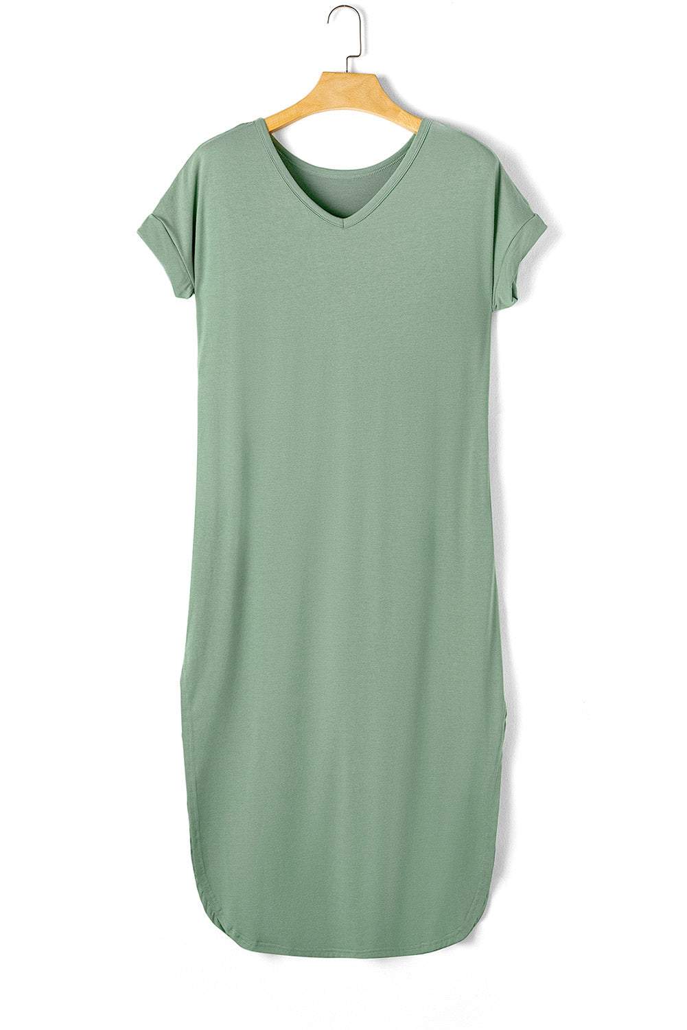 Grass Green Solid Color Hidden Pocket V Neck Slit Maxi DressMaterial:65%Polyester+30%Viscose+5%Elastane



		The maxi dress is a versatile and stylish piece that combines simplicity with functionality.
	
	
		This dress f