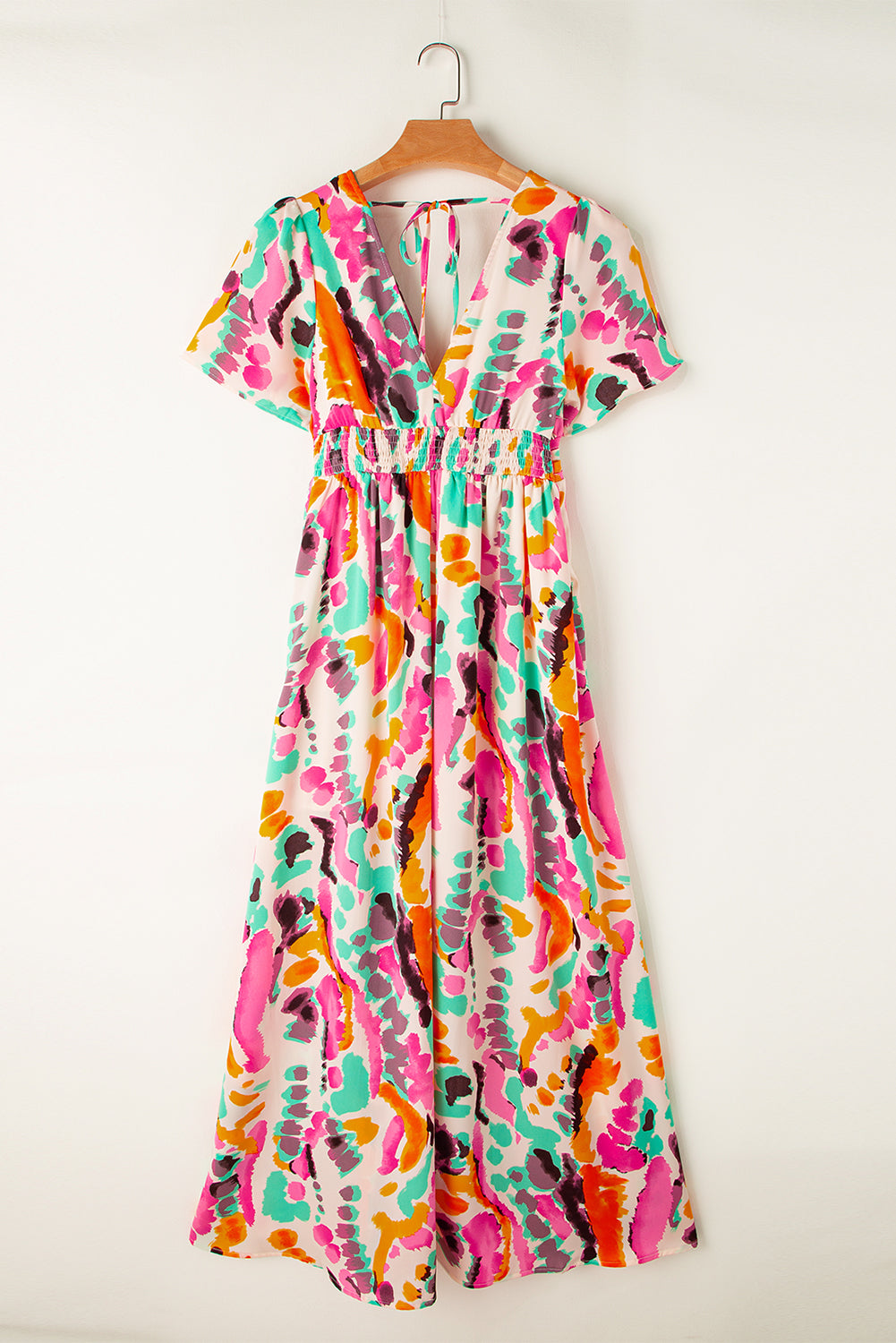 Pink Boho Tie Dye Print V Neck Side Split Maxi DressMaterial:100%Polyester



		The dress features a blend of vibrant colors, creating a unique and stylish look that's perfect for making a bold fashion statement.
	