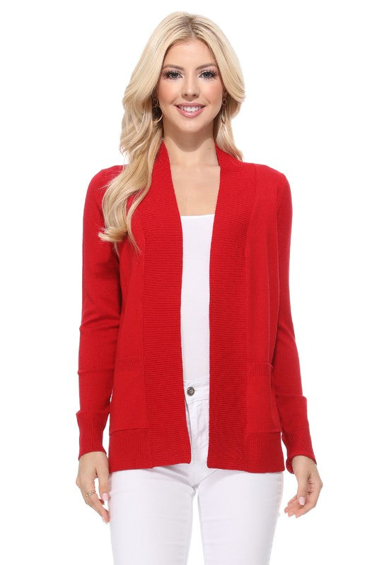 Open Front Shrug Sweater Knit Cardigan- Length: 25.5-27" - Across Shoulder: 13-14.5"- Sleeve Length: 23-23.75"- Women's Open Front Pockets Long Sleeve Sweater Cardigan- Ladies :75% Viscose ,25%Polyester-