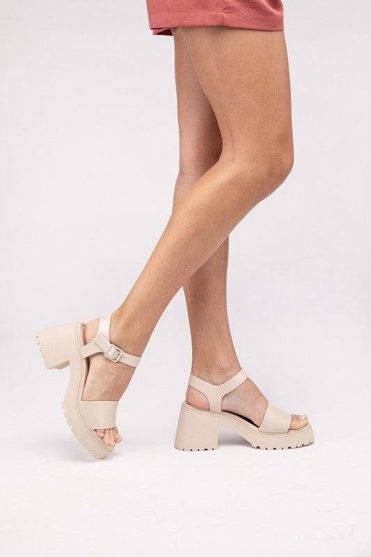 BOOMER-S Platform Heel SandalsIntroducing our Boomer-S Platform Heel Sandals with Ankle Straps, the perfect blend of style and comfort for your summer wardrobe. These sandals feature a trendy pla