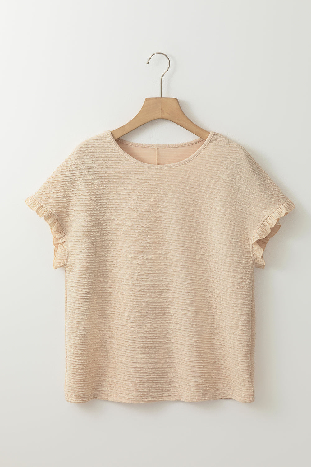 Light Pink Solid Textured Frill Cuffs Short Sleeve BlouseMaterial:95%Polyester+5%Elastane



		Embrace effortless elegance with our blouse, crafted from high-quality fabric for a comfortable and stylish fit.
	
	
		Thi