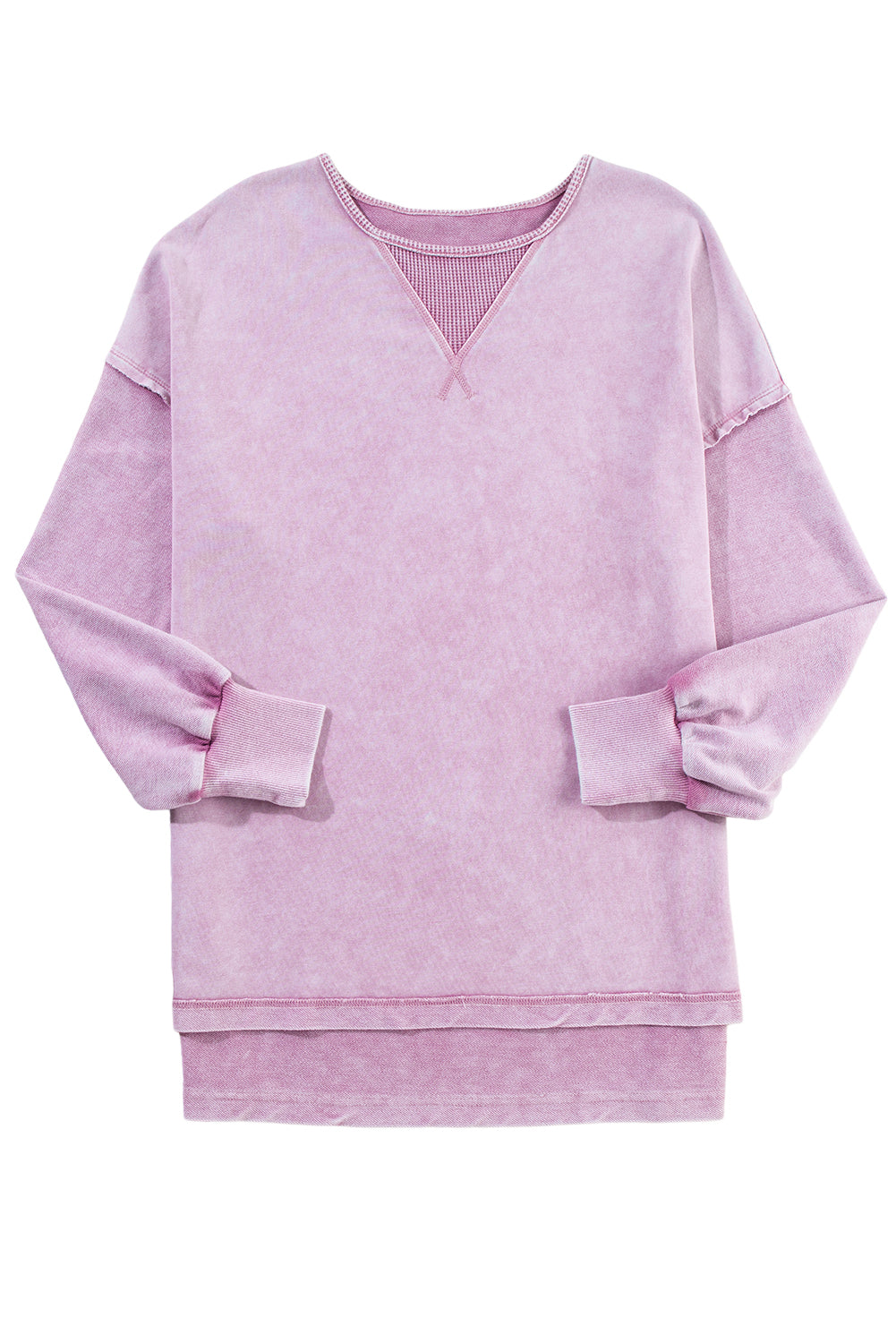 Orchid Petal Mineral Wash Drop Shoulder Oversized SweatshirtMaterial:85%Cotton+15%Polyester

• The unique patchwork design adds a stylish twist to your casual look.
• Enjoy the comfort of the oversized fit and drop shoulder