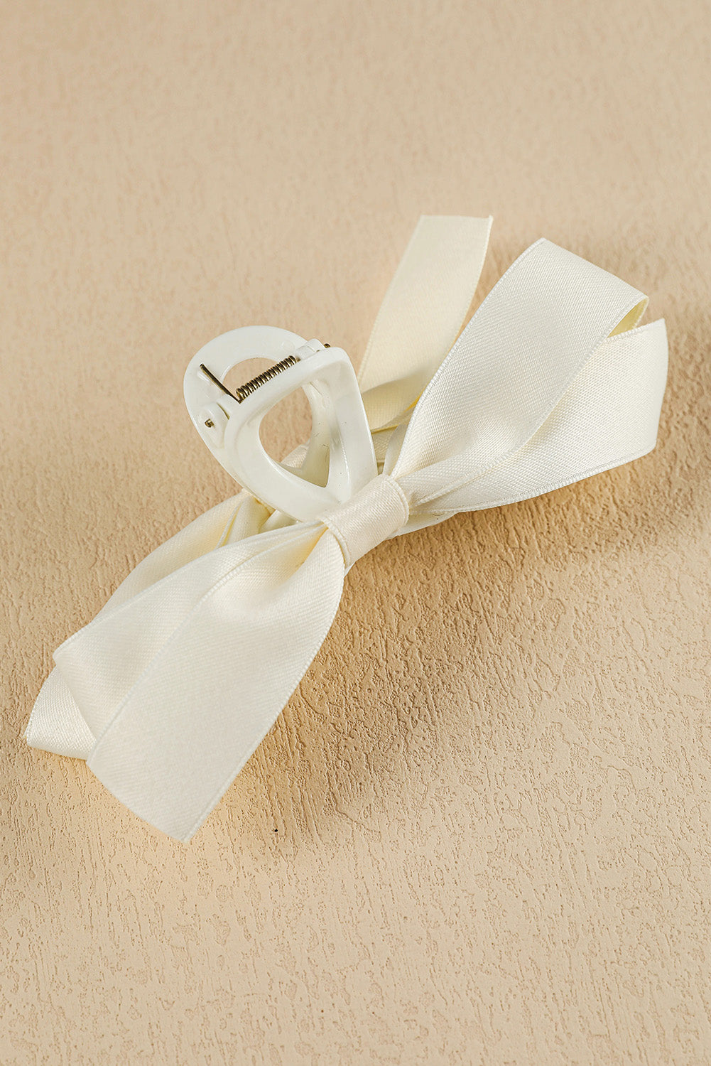 Mist Green Solid Color Ribbon Bow Decor Hair Clip