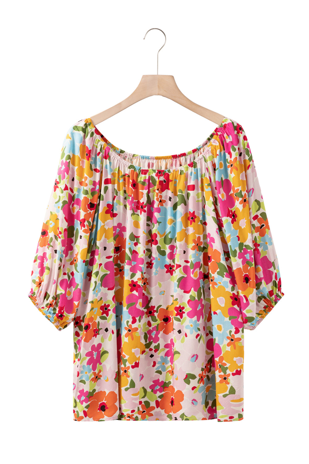 Red 60s Floral Print Puff Sleeve Pleated Elastic Neckline BlouseMaterial:100%Viscose



		This loose blouse allows for ease of movement and makes it a versatile piece
	
	
		The floral print is perfect for adding a pop of pri