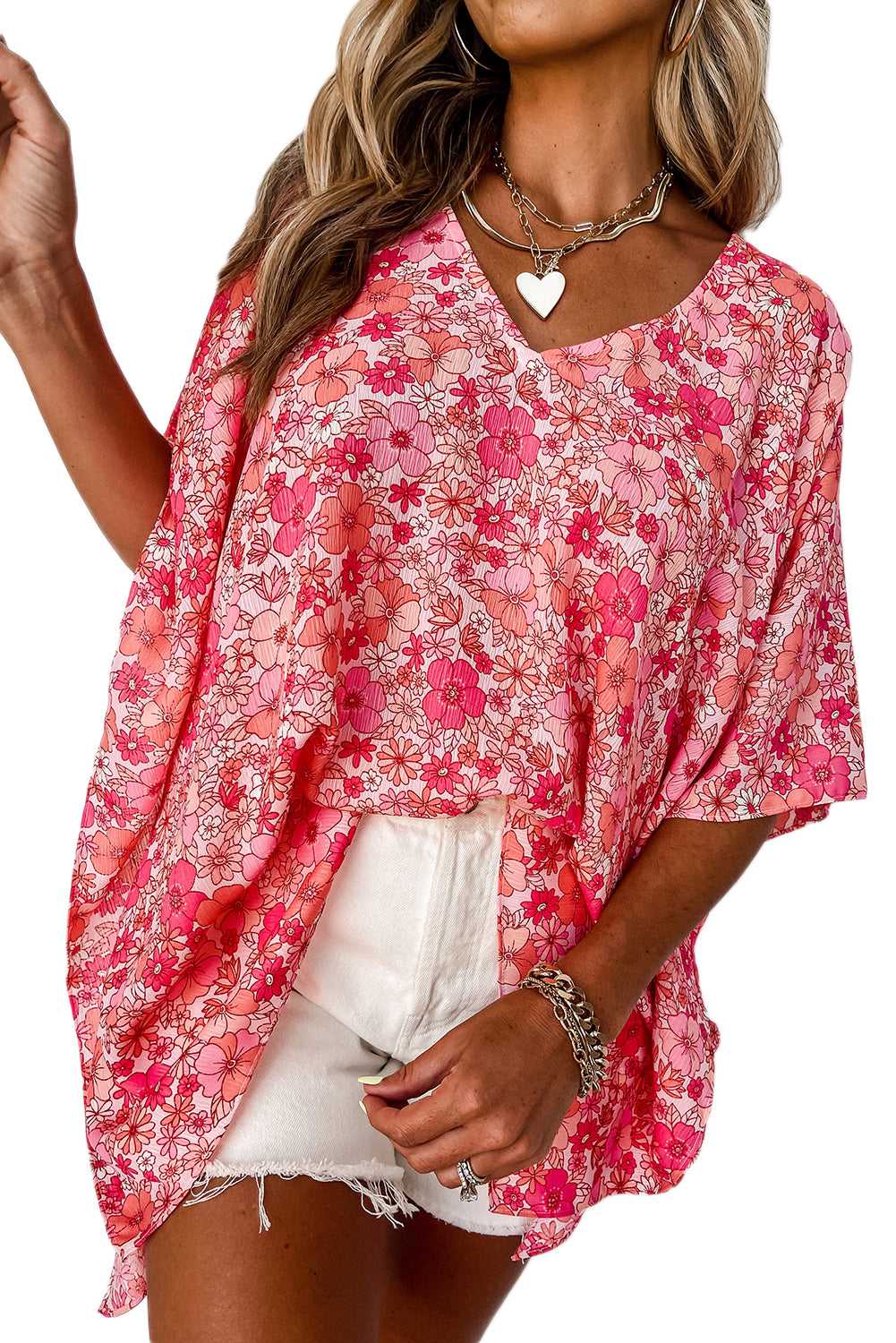 Pink Boho Floral Print V Neck Oversized BlouseMaterial:100%Polyester



		This oversized blouse is not only cool and comfortable but also suitable for any figure, making it a versatile choice for various body 