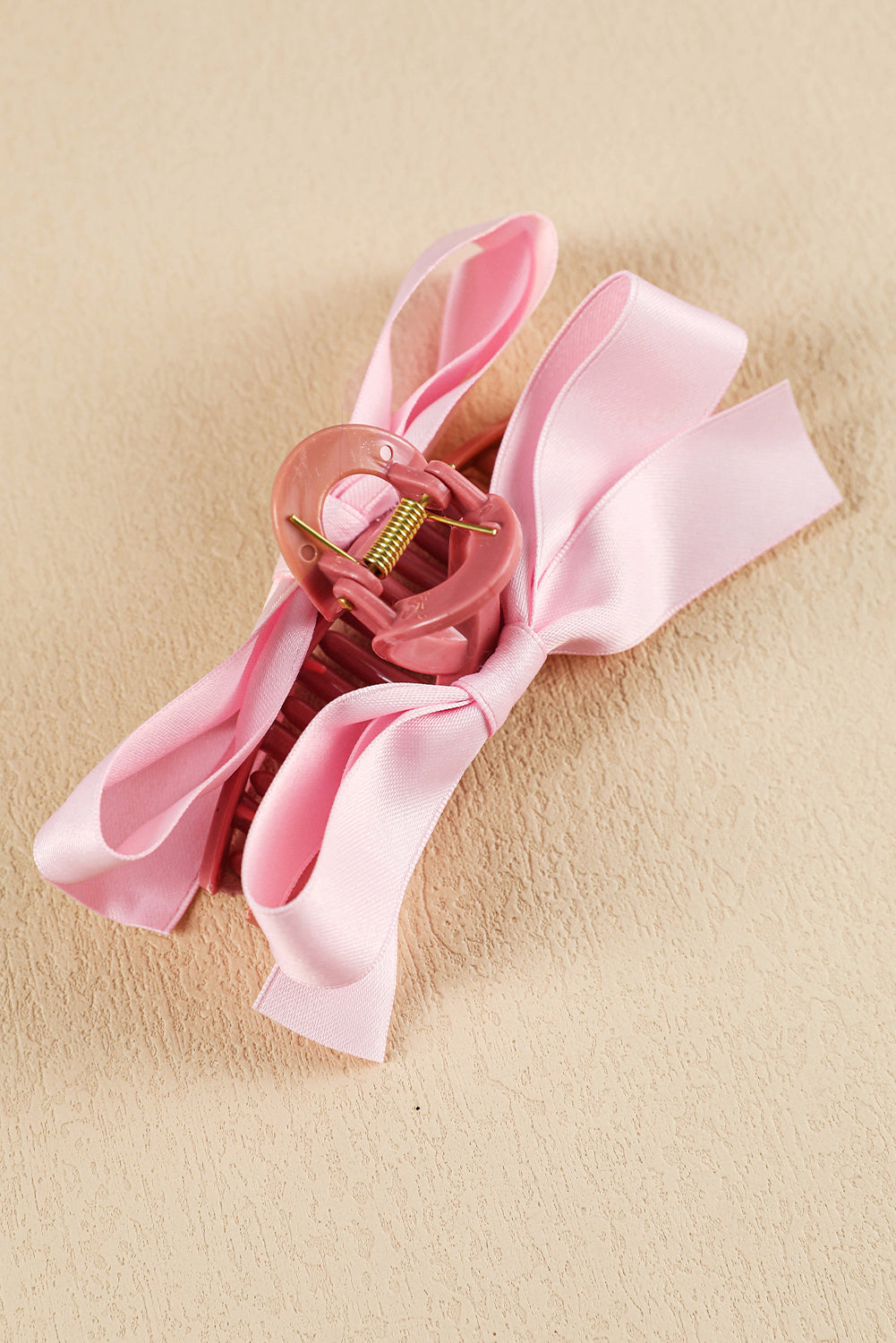 Mist Green Solid Color Ribbon Bow Decor Hair Clip