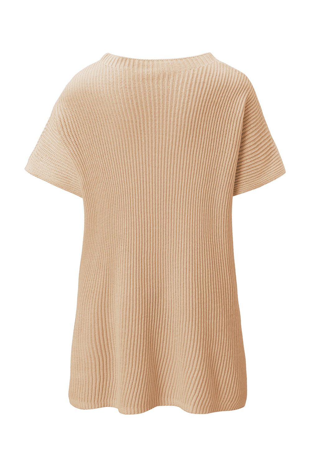 Apricot Side Slit Short Sleeve Oversized SweaterMaterial:55%Acrylic+45%Cotton



		The sweater is a comfortable and chic addition to your wardrobe. Made from breathable, lightweight, and stretchy knitted fabric,