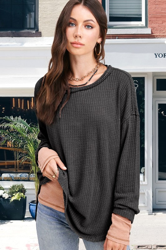 Bree TopYou won't want to miss out on this classic! Our super soft and lightweight waffle material basic top brings you comfort and ease while maintaining its role as an ele