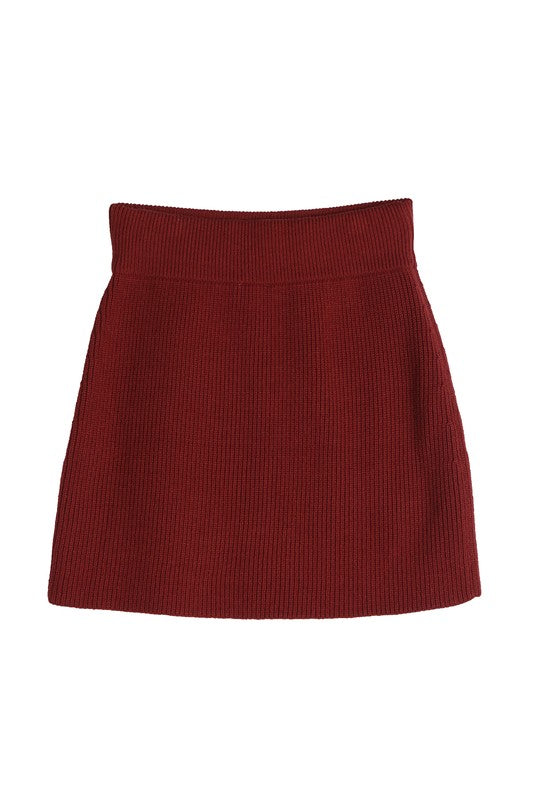 Ribbed knit crop top and skirt set- Ribbed knit crop top and skirt set- Pattern type : solid- Neck line : round neck- Sleeve type : regular sleeves- Sleeve length : long sleeves- Stretch : stretch- S