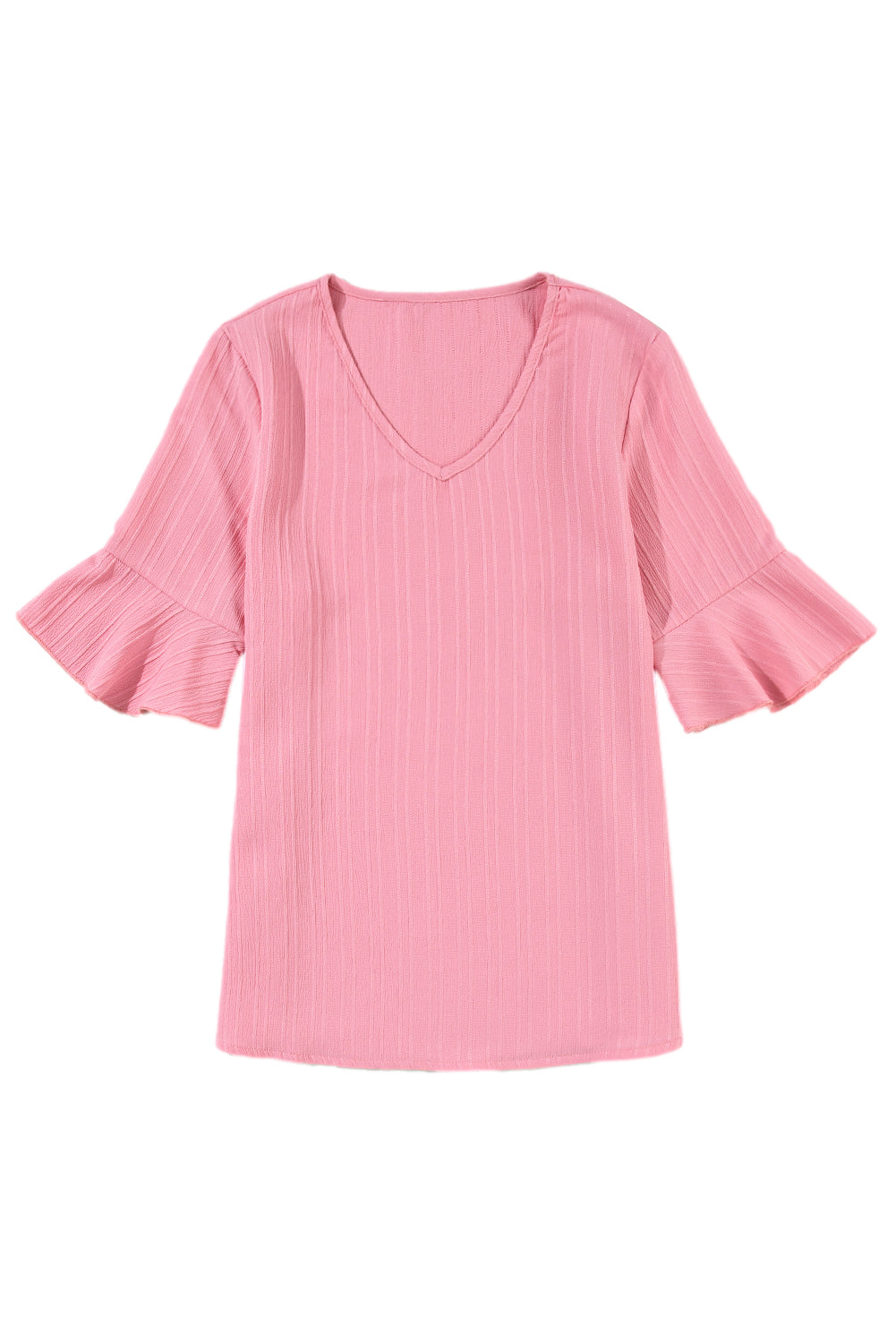 Beau Blue Ruffled Short Sleeve V Neck Textured BlouseMaterial:97%Polyester+3%Elastane



		Elevate your style with this stylish and popular women's top featuring textured fabric. 
	
	
		The V-neck, ruffled sleeves