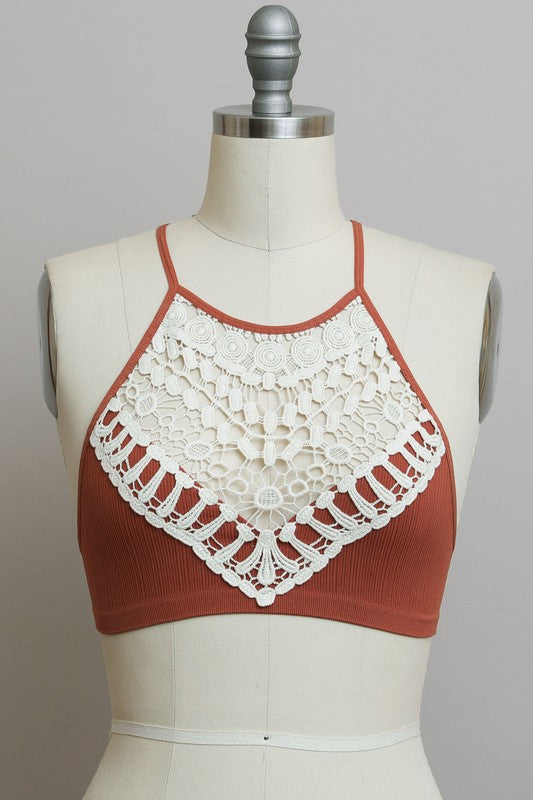 Crochet Lace High Neck BraletteCrochet Lace High Neck BraletteHeat Stamped Care LabelImmediate ShippingCup Fit XS/S: 32A 32B 32C 34A 34BM/L: 32D 34C 36B 36C 38B
Style: Casual
Print / Pattern: Croc