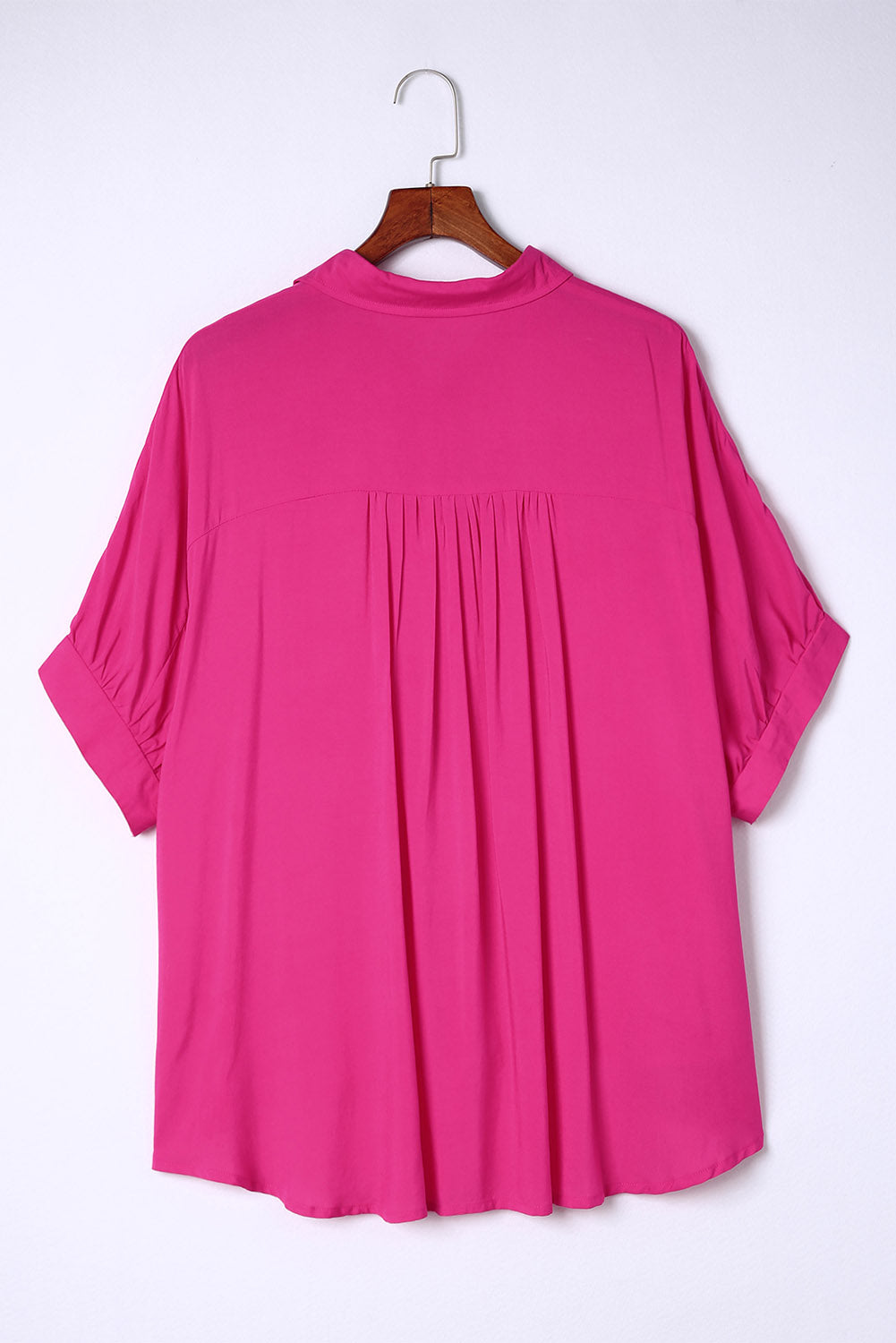 Rose Casual Dolman Oversize Button BlouseMaterial:100%Viscose


	


		The
oversized blouse is suitable for all kinds of body shapes and makes the wearers
feel slender.
	
	
		Made
from soft, lightw