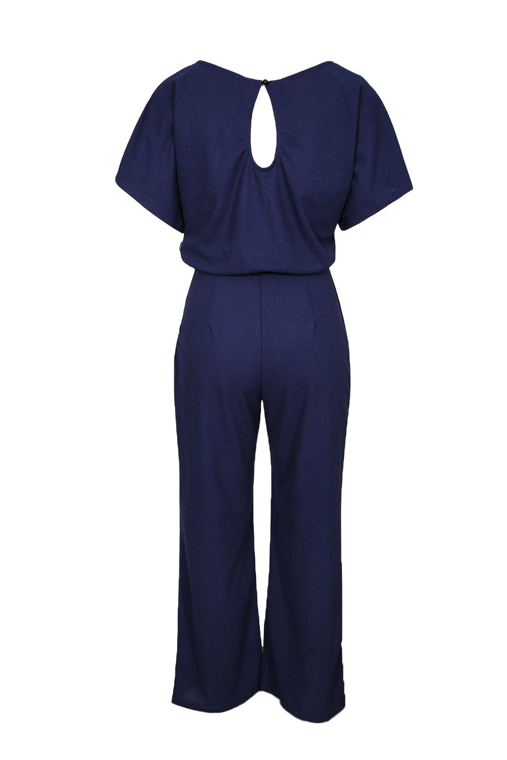 Dark Blue Solid Color Casual Belted Wide Leg JumpsuitMaterial:95%Polyester+5%Spandex



		You'll be looking oh so glam in this beaut jumpsuit
	
	
		A tie waist belt, batwing sleeve and wide leg
	
	
		The loose 