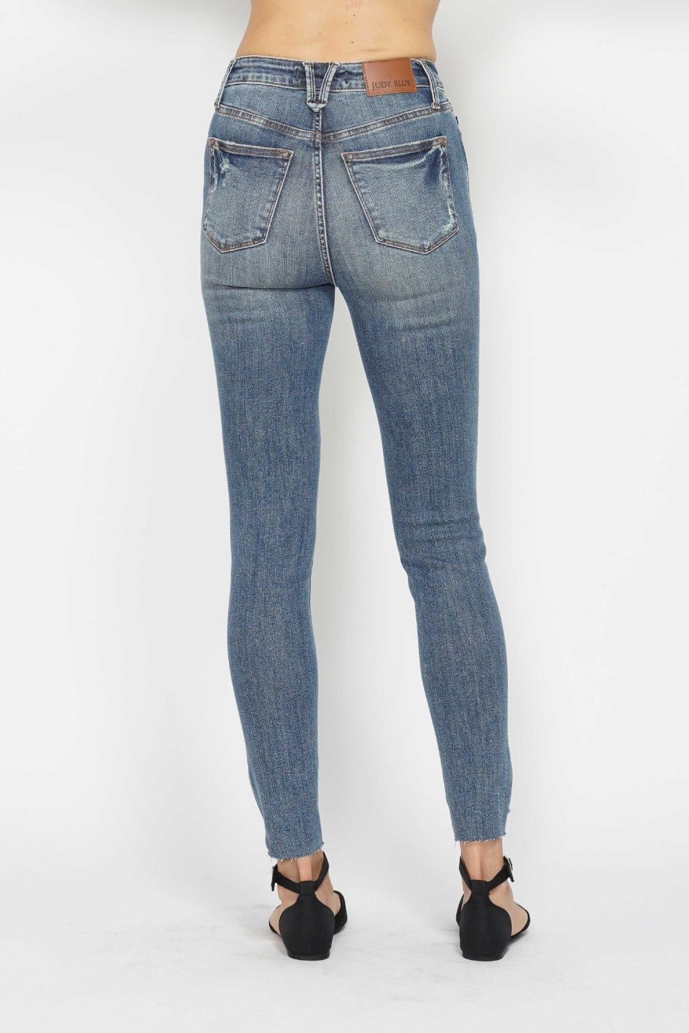 Judy Blue Full Size Tummy Control Vintage Wash Hem Destroy Skinny JeanThe Tummy Control Vintage Wash Hem Destroy Skinny Jeans are a versatile and stylish choice featuring a vintage wash and distressed hem detailing. Designed with tummy